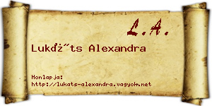 Lukáts Alexandra névjegykártya