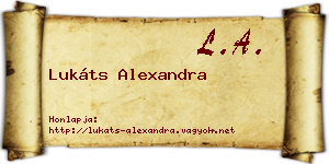 Lukáts Alexandra névjegykártya